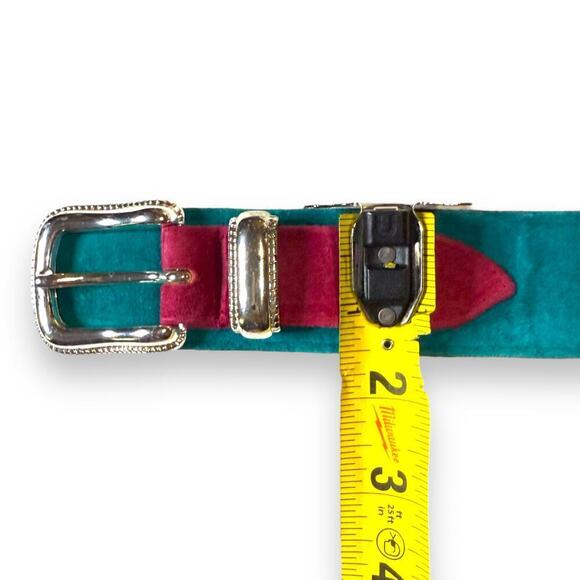 Vintage Ginnie Johansen Belt Womens 80s Suede Western Cowgirl Blue Purple Size L main image 7